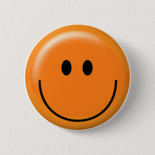 Happy orange face 缶バッジ