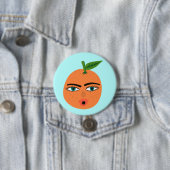 Happy Orange Whimsical Button 缶バッジ (インサイチュ)