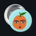 Happy Orange Whimsical Button 缶バッジ<br><div class="desc">Decorate your outfit with this cool art button. You can customize it and add text too. Check my shop for lots more colors and patterns! Let me know if you'd like something custom too.</div>