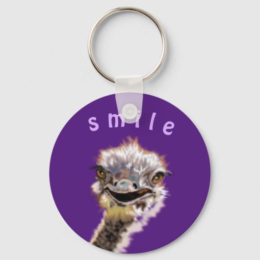 Happy Ostrich – あなたの色を選お気に入りの択! キーホルダー (正面)