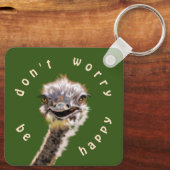 Happy Ostrich Keychain – 心配しないでHappy キーホルダー (裏面)