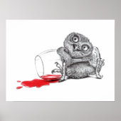 Happy Owl – 飲む ポスター (正面)