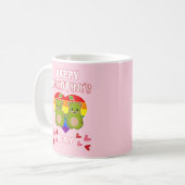 HAPPY PALENTINE'S DAYかわいいナシベアーペアLGBT コーヒーマグカップ (正面左)