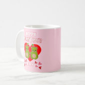 HAPPY PALENTINE'S DAY かわいい洋ナシのくまのペア コーヒーマグカップ (正面左)