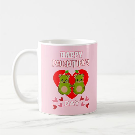 HAPPY PALENTINE'S DAY かわいい洋ナシのくまのペア コーヒーマグカップ (左)