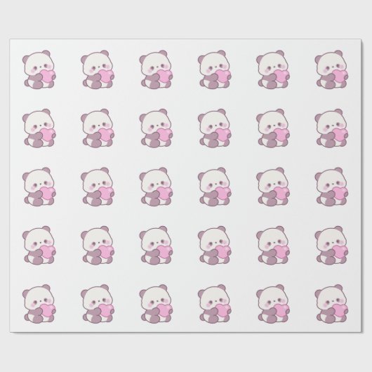 Happy Panda Design | Positive Cute Vibes ラッピングペーパー (フラット)
