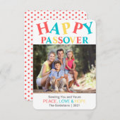 Happy Passover平和パーソナライズされたカラフル写真 (正面/裏面)