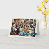 Happy Passover.ヴィンテージシーダーシーンカード（ヘブライ語） カード (黄色い花)