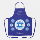 Happy PASSOVER Blue Star of David NAME P Placemats エプロン (正面)