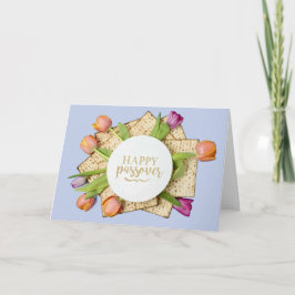 Happy Passover Card with Tulips & Matzo | Modern カード