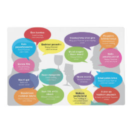 Happy Passover in Jewish Languages ラミネート プレート