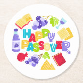 Happy Passover Paper Coaster ラウンドペーパーコースター (正面)