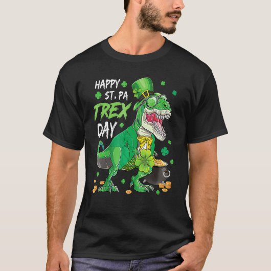 Happy Pat Rex Day Dinosaur T Rex St Patrick's Day Tシャツ (正面)