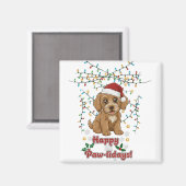 Happy Paw-lidays Christmas Cockapoo Magnet マグネット (正面/裏面)