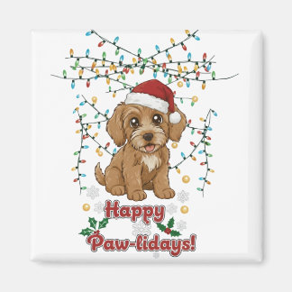 Happy Paw-lidays Christmas Cockapoo Magnet マグネット