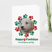 Happy Pawlidaysの写真とリース カード (正面)