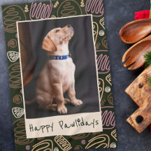 Happy Pawlidaysピンクブラックワンラインペットフォト