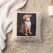 Happy Pawlidays おもしろい Pun Pet Photo クッション (ブランケット)