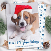 Happy Pawlidays パーソナライズされた Cute Pet Dog写真 シーズンカード