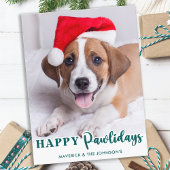Happy Pawlidays パーソナライズされた Cute Pet Dog写真 シーズンポストカード