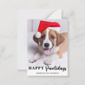 Happy Pawlidays パーソナライズされた Cute Pet Dog写真 ノートカード (正面)