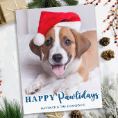 Happy Pawlidays パーソナライズされた Petモダン Dog写真 シーズンポストカード