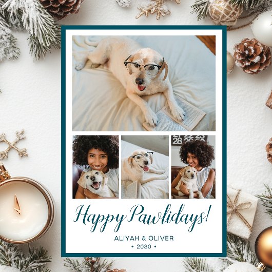 Happy Pawlidays 4 写真入りカード シーズンカード