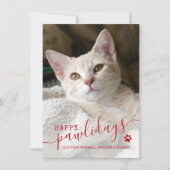 Happy Pawlidays Catフォトクリスマス シーズンカード (正面)