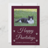 Happy Pawlidays Catフォトクリスマス シーズンカード (正面)