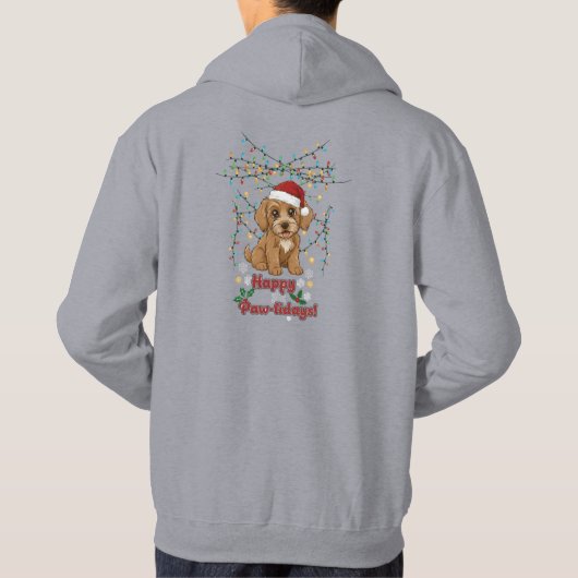 Happy Pawlidays Christmas Cockapoo T-Shirt パーカ (裏面)