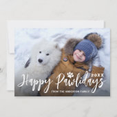 Happy Pawlidays Christmas Tree 2 Photo Pet Puppy シーズンカード (正面)