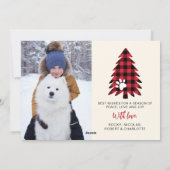 Happy Pawlidays Christmas Tree 2 Photo Pet Puppy シーズンカード (裏面)