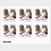 Happy PAWlidays Dog Lover Cat Pet Photo Christmas スクエアシール (シート)
