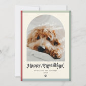 Happy Pawlidays Dog Photo おもしろい Christmas シーズンカード (正面)