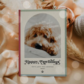 Happy Pawlidays Dog Photo おもしろい Christmas シーズンカード