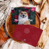 Happy Pawlidays Dog Photo おもしろい Christmas シーズンカード