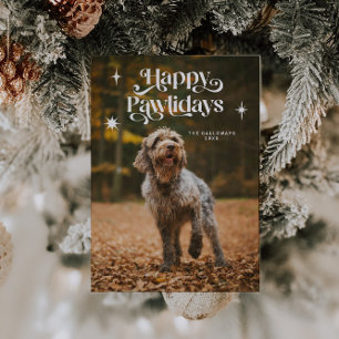 Happy Pawlidays Dog Photo Chrimas シーズンカード