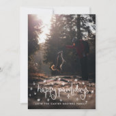 Happy Pawlidays Fun Stars Dog Photo シーズンカード (正面)