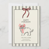 Happy Pawlidays Modern Dog Family Christmas Card シーズンカード (正面)