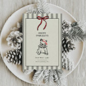 Happy Pawlidays Modern Dog Family Christmas Card シーズンカード