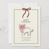 Happy Pawlidays Modern Dog Family Christmas Card シーズンカード (正面)