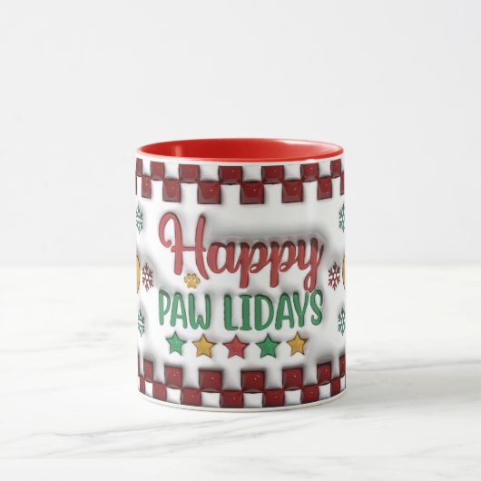 Happy Pawlidays Mug マグカップ (中央)