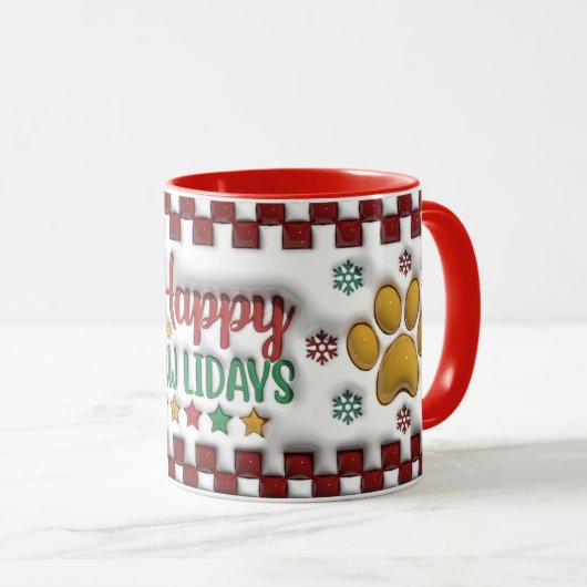 Happy Pawlidays Mug マグカップ (正面右)