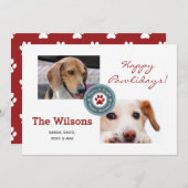 Happy Pawlidays Multiple Photo Pet シーズンカード (正面/裏面)