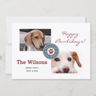 Happy Pawlidays Multiple Photo Pet シーズンカード