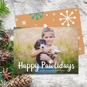 Happy Pawlidays Pet Dog Puppy写真 シーズンカード