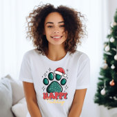 Happy Pawlidays Santa PawプリントTシャツ Tシャツ