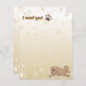 Happy Pekingese Dog Lover I Woof You Paws (正面/裏面)