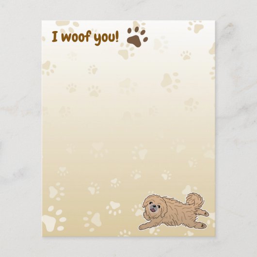 Happy Pekingese Dog Lover I Woof You Paws (正面)