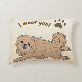 Happy Pekingese Dog Lover I Woof You Paws アクセントクッション